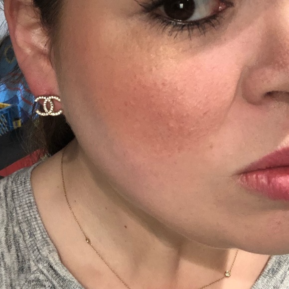 Large Chanel Rhinestone Earrings - Picture 4 of 5